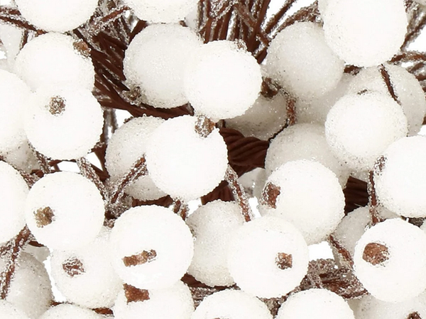 Frosted rowan white christmas decoration 5 pcs