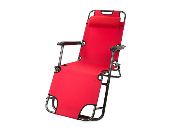 Garden beach lounger folding cushion gravity reinforced soft