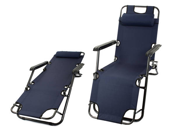 Garden beach lounger folding cushion gravity reinforced soft