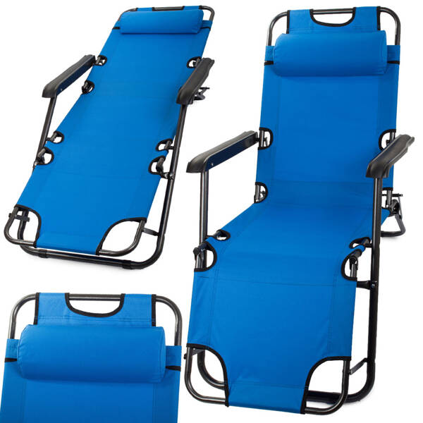 Garden beach lounger folding cushion gravity reinforced soft