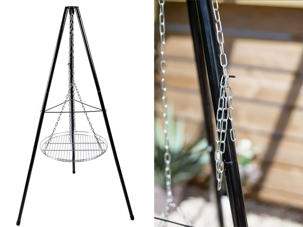 Garden fireplace large tripod stand grate hanging grill fireplace coal