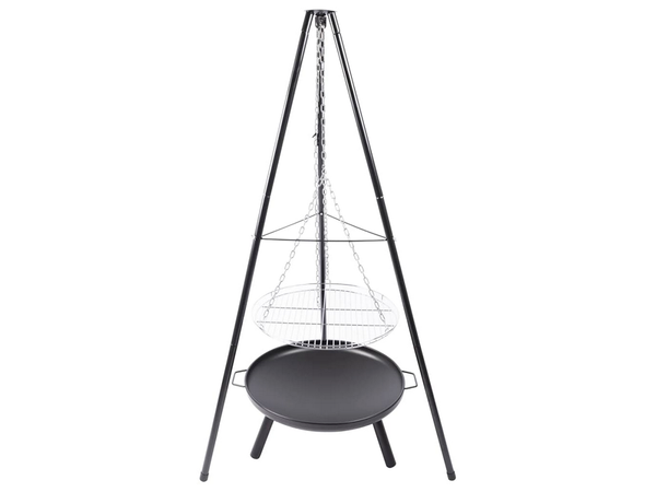 Garden fireplace large tripod stand grate hanging grill fireplace coal