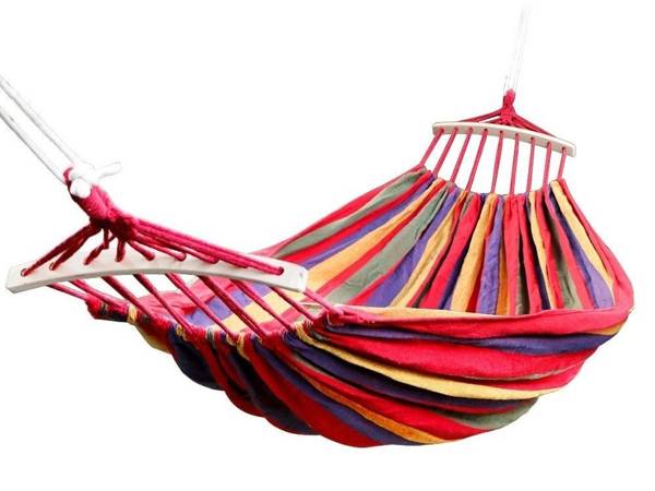Garden hammock with frame hanging rocker with ropes