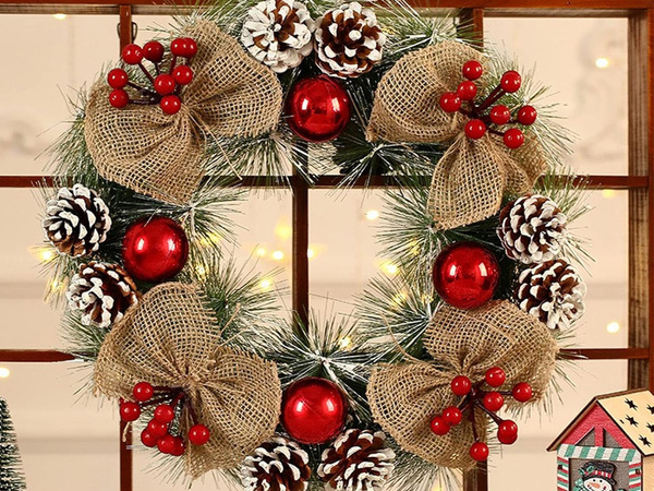 Garland christmas wreath christmas decorations door decoration window