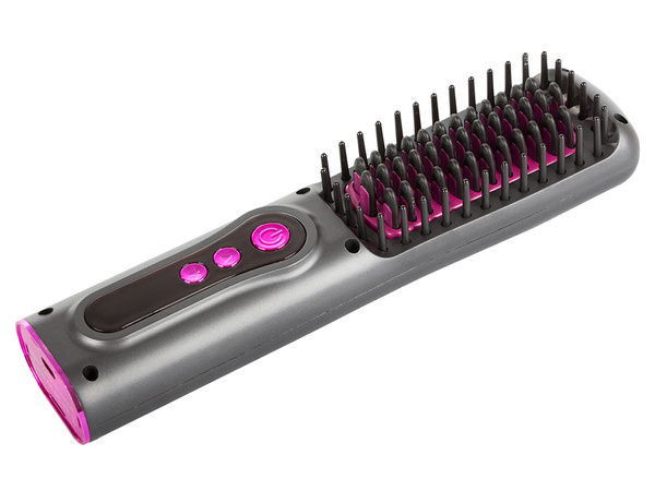 Hair straightening brush 2in1 electric cordless