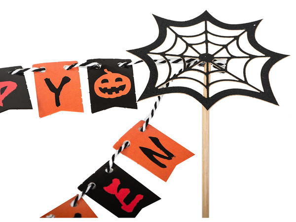 Halloween decoration for a cake cupcake picker topper garland paper