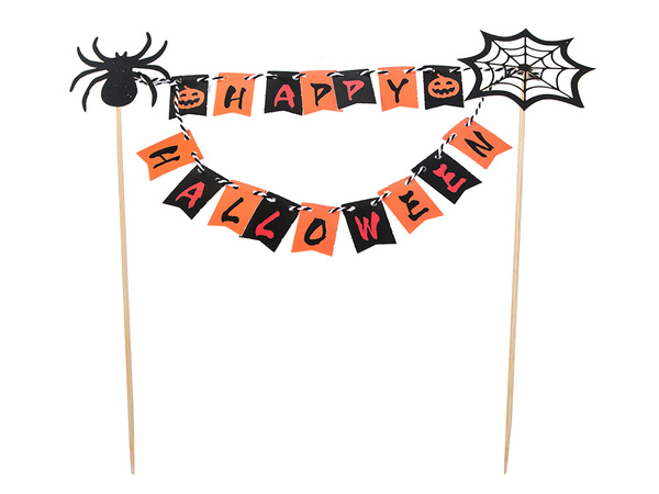 Halloween decoration for a cake cupcake picker topper garland paper