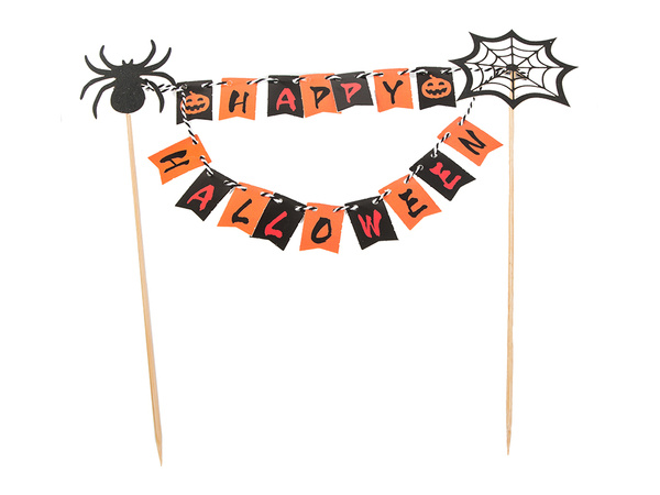 Halloween decoration for a cake cupcake picker topper garland paper