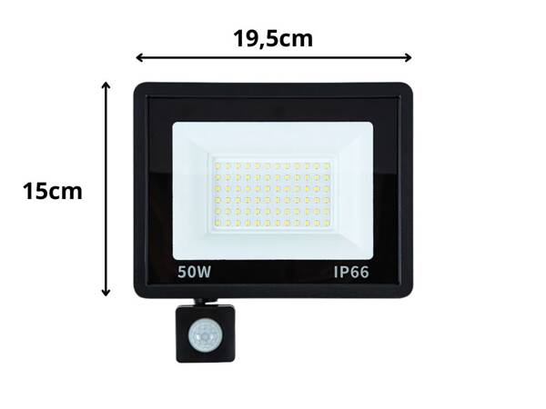 Halogen floodlight led 50w 6000k with dusk-to-dawn sensor ip66