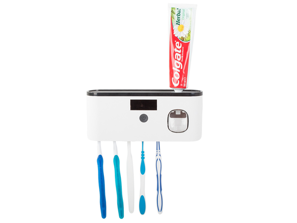 Hanger uv steriliser for toothbrushes dispenser