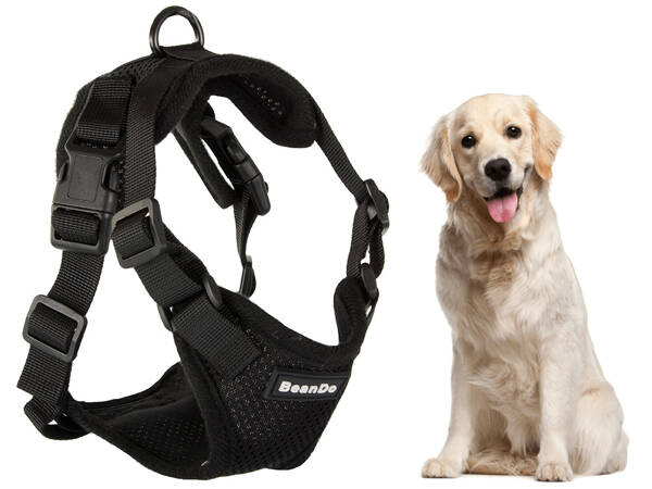 Harness pressureless dog walking harness handle light soft strong buckle xl