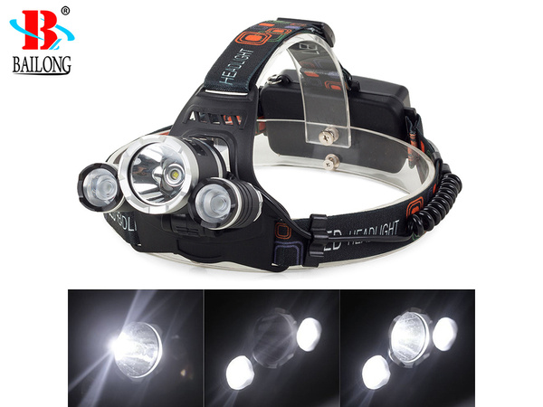 Headlamp bailong led cree xm-l t6 2 x xp-e