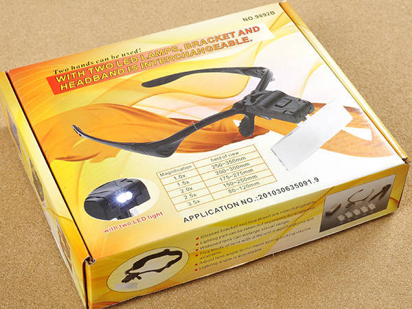 Headlamp magnifier eyeglasses torch 2 led gw