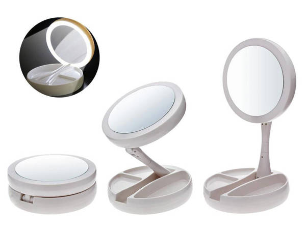 Illuminated 22 led 2 x 3 x usb cosmetic mirror