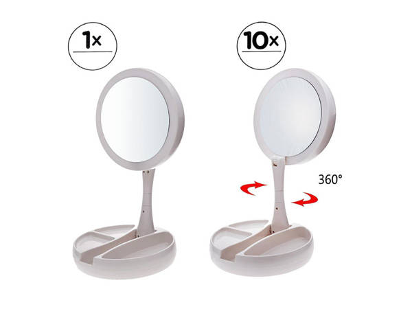 Illuminated 22 led 2 x 3 x usb cosmetic mirror