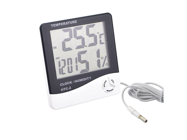 Internal lcd digital thermometer external data alarm