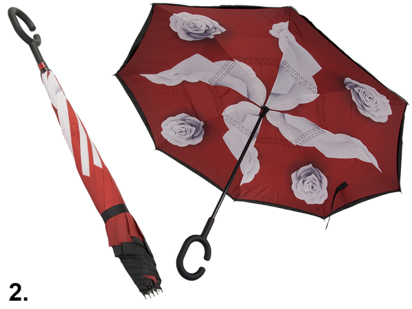 Inverted folding umbrella