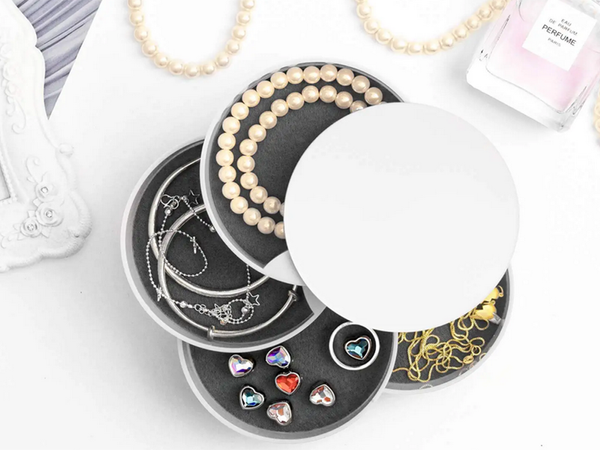 Jewellery box organiser round pull-out box