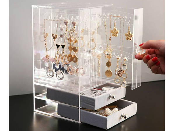 Jewellery organiser casket display suede