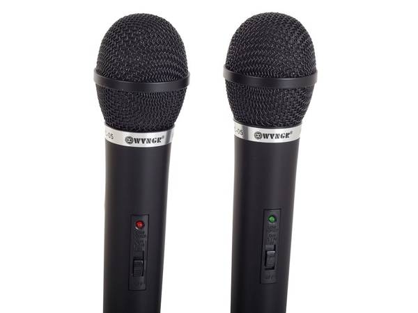 Karaoke kit 2x wireless microphone + station