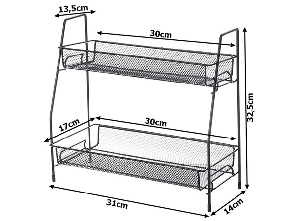 Kitchen shelf kitchen organiser standing two-tier loft spice rack