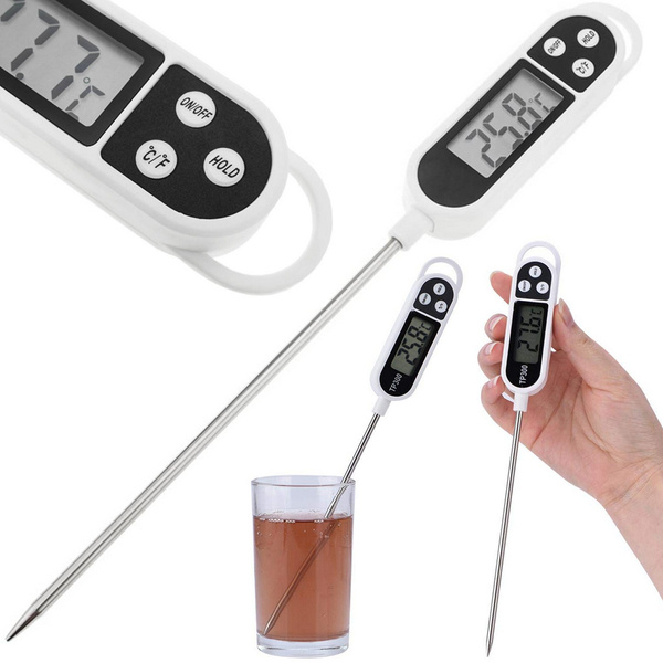 Kitchen thermometer with probe for barbecue meat water