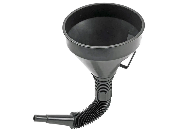 Large fuel funnel with strainer for tank oil