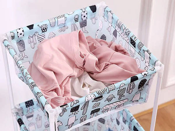 Laundry basket double shelf linen clothes basket