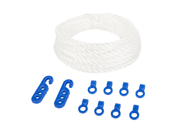 Laundry line rope hooks