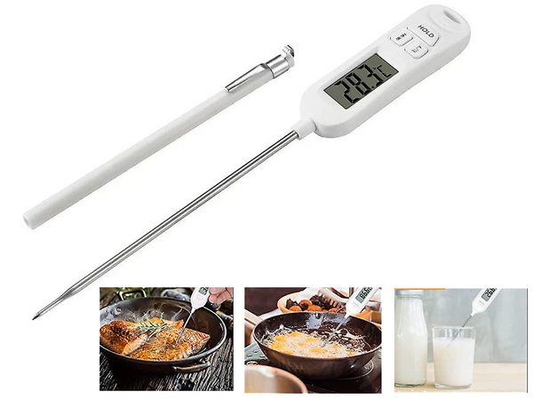 Lcd digital kitchen thermometer wine meat probe