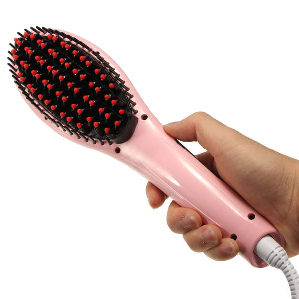 Lcd electric hair straightening brush