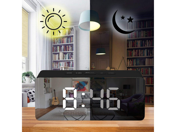 Led alarm clock led timer led mirror alarm date 4in1