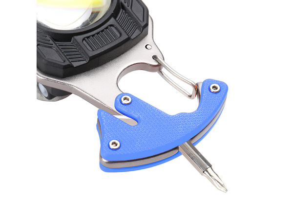 Led light cob key ring opener magnet torch 8in1