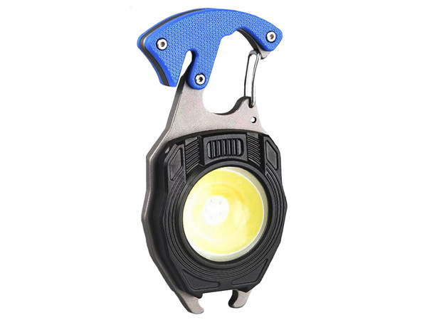 Led light cob key ring opener magnet torch 8in1