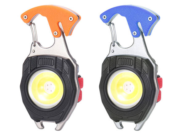 Led light cob key ring opener magnet torch 8in1