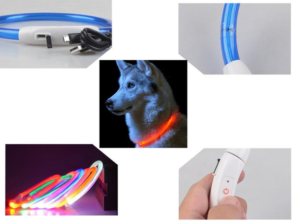 Led lighting colarge for dogs and cats waterproof adjustable 47cm usb