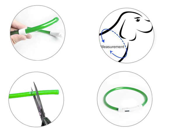 Led lighting colarge for dogs and cats waterproof adjustable 47cm usb