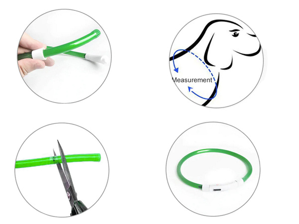 Led luminous collar for dog and cat adjustable usb