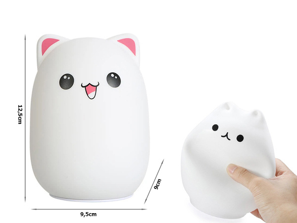 Led night light for kids rgb cat touch