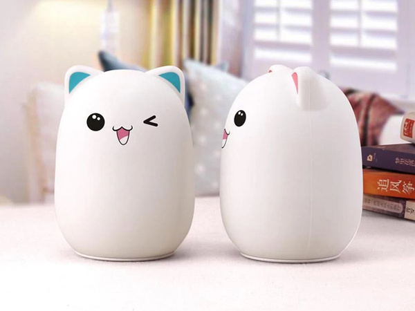 Led night light for kids rgb cat touch