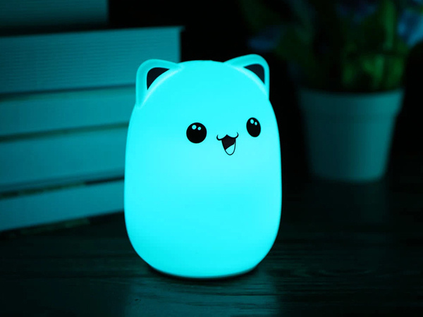 Led night light for kids rgb cat touch