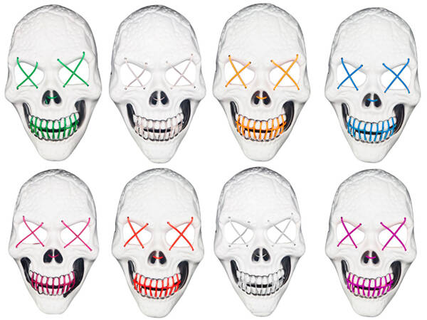 Led skull mask halloween glowing led party