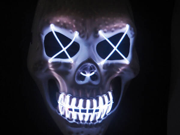 Led skull mask halloween glowing led party
