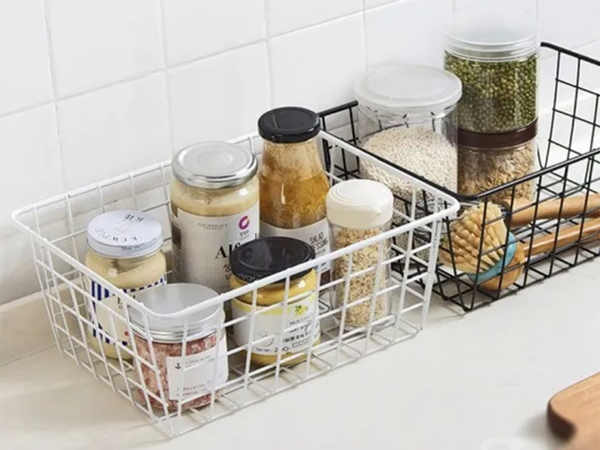 Loft wire basket loft metal organiser for kitchen for fruit roomy