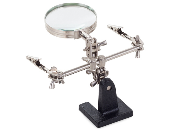 Magnifying glass third hand soldering tool holder