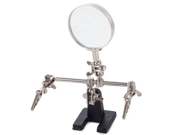 Magnifying glass third hand soldering tool holder