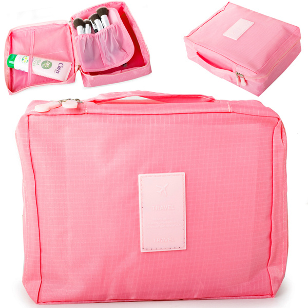 Make-up bag travel organiser pink
