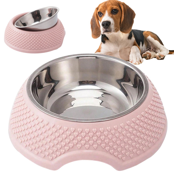 Metal dog bowl with removable insert 350ml