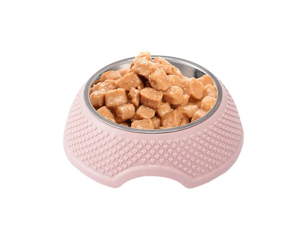 Metal dog bowl with removable insert 350ml