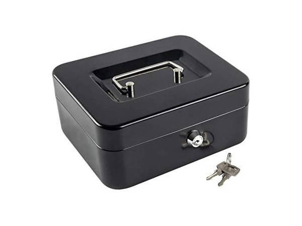 Metal money box safe key documents